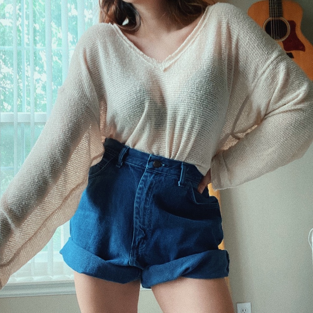 Dark Wash high waisted shorts